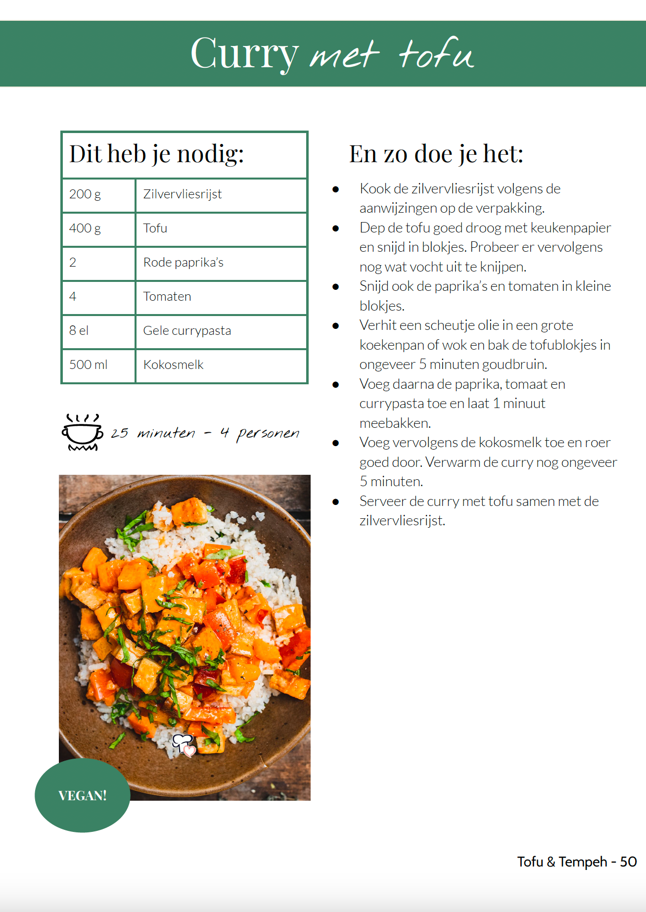 E-BOOK: 50 recepten met 6 ingrediënten voor mensen die minder vlees willen eten