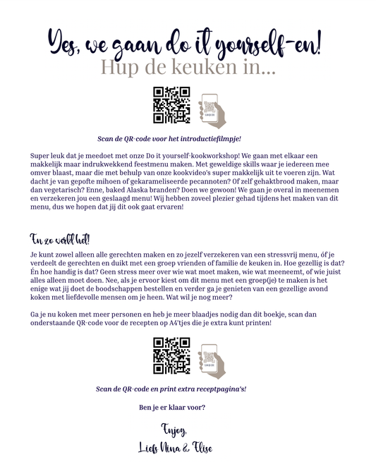 Do it yourself KOOKWORKSHOP - Indrukwekkend feestmenu