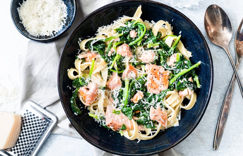 Romige tagliatelle met zalm