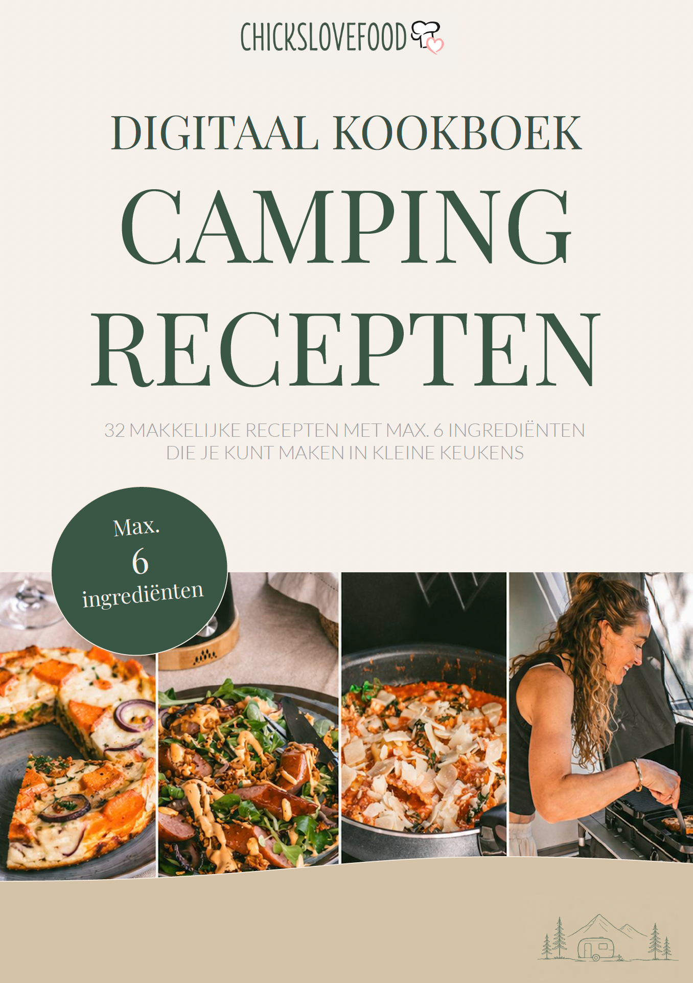 Digitaal kookboek: CAMPING RECEPTEN met maximaal 6 ingrediënten