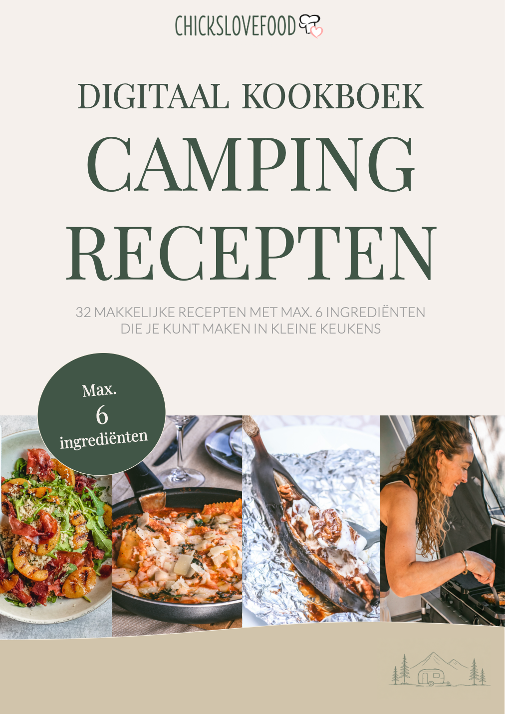 Digitaal kookboek: CAMPING RECEPTEN met maximaal 6 ingrediënten