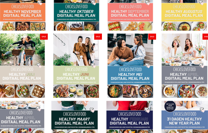 Digitaal healthy meal plan jaarpakket: januari tot èn met november en het 31 dagen healthy plan!