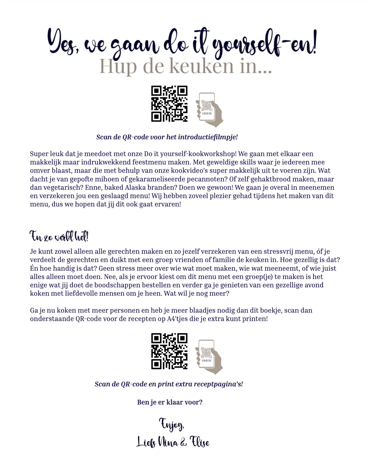 Do it yourself KOOKWORKSHOP - Indrukwekkend feestmenu